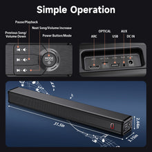 Load image into Gallery viewer, 31.5in Soundbar For TV &amp; 3D Surround Sound Bar For TV With Subwoofer &amp;