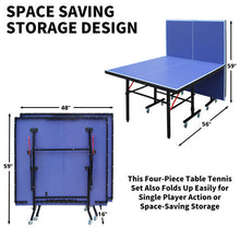 Load image into Gallery viewer, GameMaster™ – 8ft Mid-Size Foldable Ping Pong Table Set w/ Net,