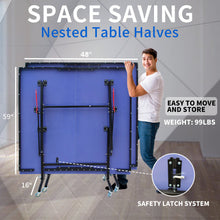 Load image into Gallery viewer, GameMaster™ – 8ft Mid-Size Foldable Ping Pong Table Set w/ Net,