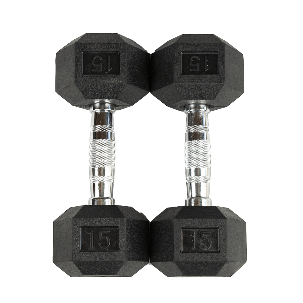 Rubber Hex Dumbbells