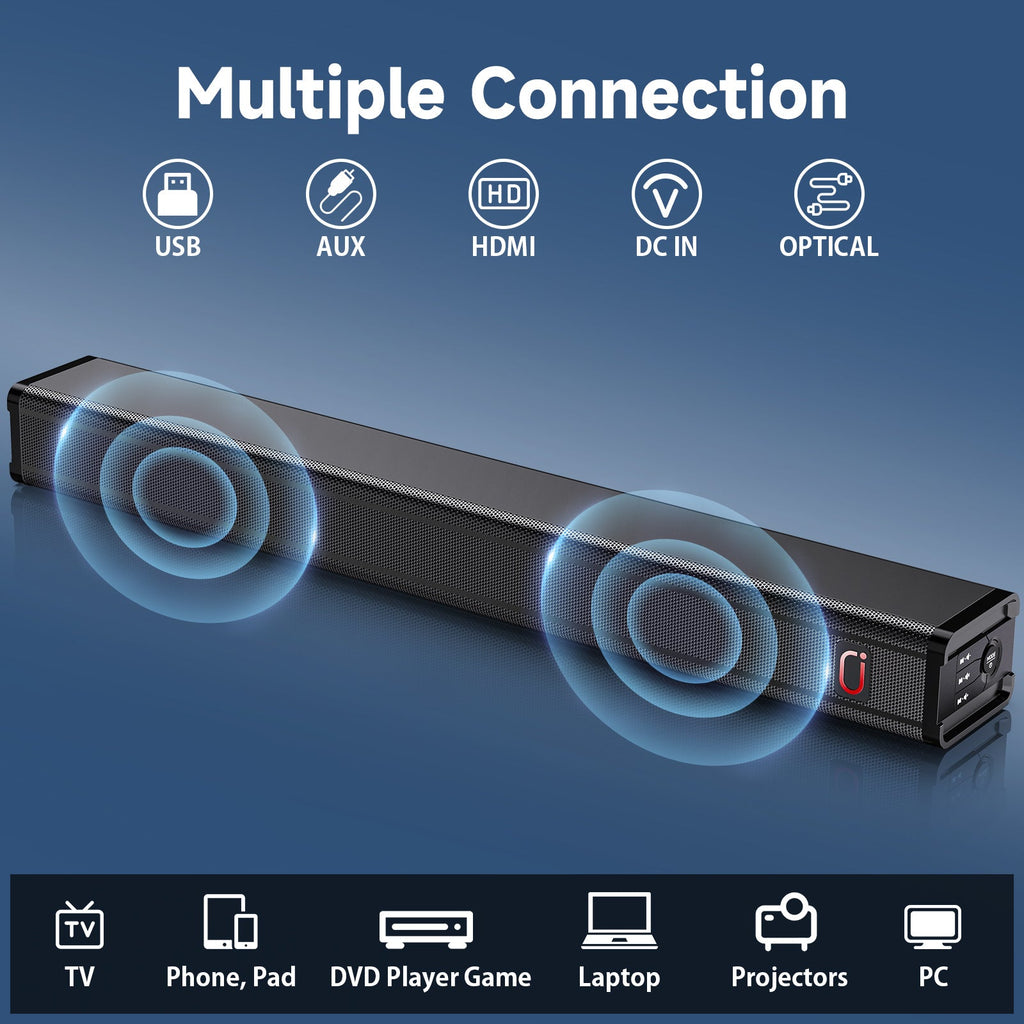 31.5in Soundbar For TV & 3D Surround Sound Bar For TV With Subwoofer &