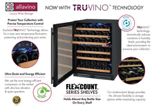 Load image into Gallery viewer, Allavino FlexCount Series 56 Bottle Dual Zone Undercounter Wine Refrigerator with Black Door - Left Hinge