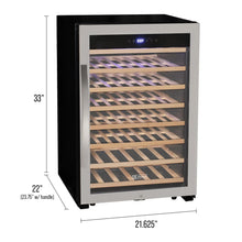 Load image into Gallery viewer, Allavino Cascina Series 55 Bottle Single Zone Freestanding Wine Refrigerator Cooler with Stainless Steel Door