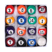 Load image into Gallery viewer, 25MM / 32MM / 38MM Children Billiards Table Balls Set Resin Small Pool