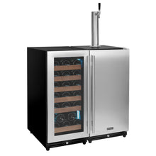 Load image into Gallery viewer, Kegco 30&quot; Side-by-Side Single Zone Wine Refrigerator and Single Tap Kegerator
