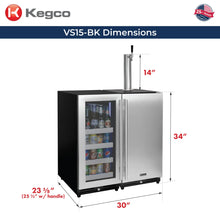Load image into Gallery viewer, Kegco 30&quot; Wide Side-by-Side Beverage Center and Single Tap Kegerator