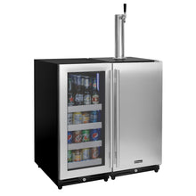 Load image into Gallery viewer, Kegco 30&quot; Wide Side-by-Side Beverage Center and Single Tap Kegerator