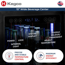 Load image into Gallery viewer, Kegco 30&quot; Wide Side-by-Side Beverage Center and Single Tap Kegerator