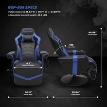 Load image into Gallery viewer, Blue 900 Gaming Recliner With Adjustable Leg Rest Cupholder