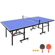 Load image into Gallery viewer, GameMaster™ – 8ft Mid-Size Foldable Ping Pong Table Set w/ Net,